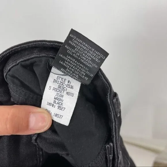 VINCE Black Mid Rise 5 Pocket Zip Ankle Moto Skinny Jeans Women's Size 26 - Picture 12 of 12